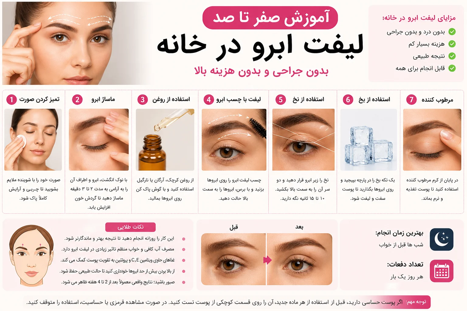 آموزش صفر تا صد لیفت ابرو در خانه