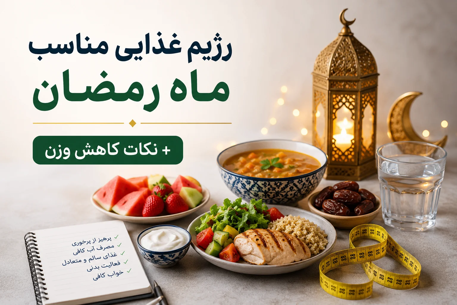 رژیم غذایی مناسب ماه رمضان + نکات کاهش وزن
